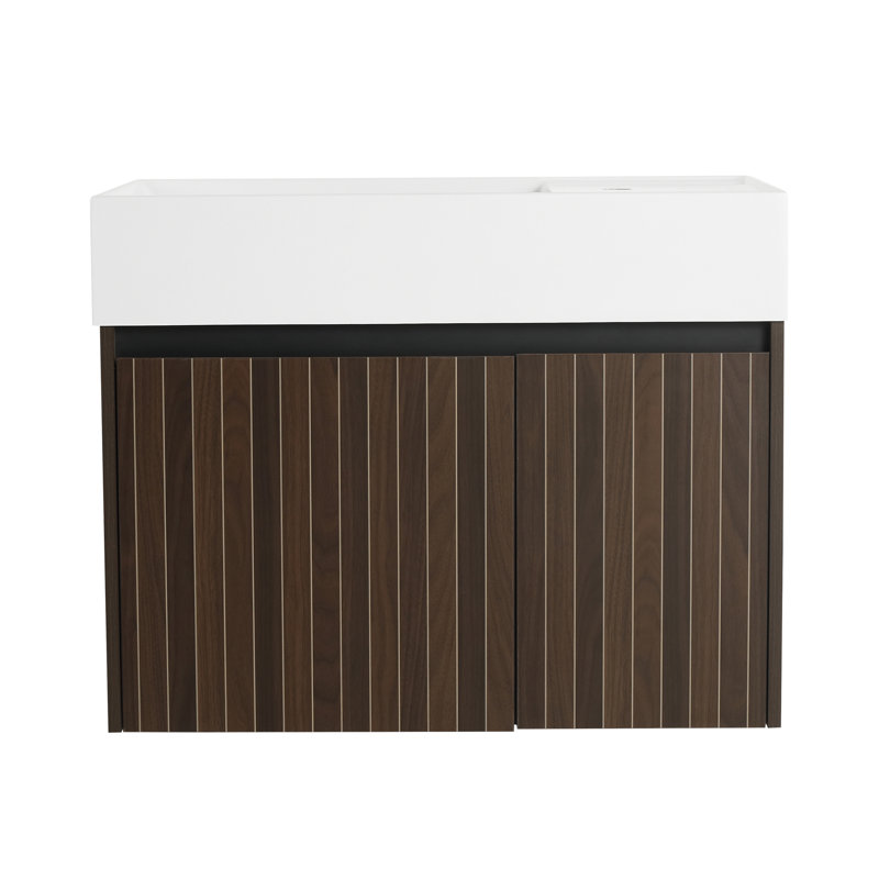 Armoire de salle de bain 30 po avec lavabo, portes à fermeture douce, fixation flottante, pour petite salle de bain