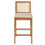 Tabourets de bar en bois d'acacia durable avec dossier tissé et coussin pour le confort du patio-1590011772