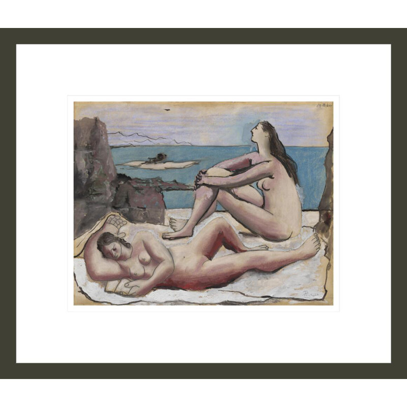 Three Bathers By Pablo Picasso - Framed Giclee Print, 13.75" H x 15.94" W