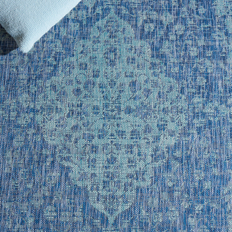 Tapis d'intérieur / extérieur bleu Susanne, Rectangle 2 pi 7 po x 5 pi