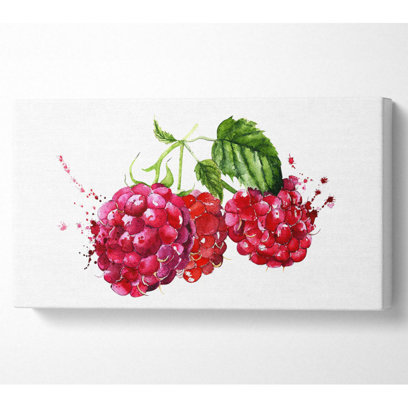 Raspberry Trio - Wrapped Canvas Print, 101.6cm H x 203.2cm W x 1cm D