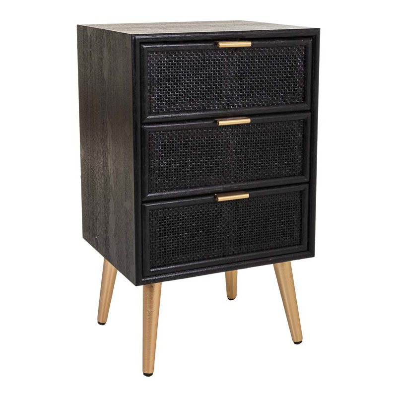 Rishaan 42cm W Solid + Manufactured Wood Bedside Table