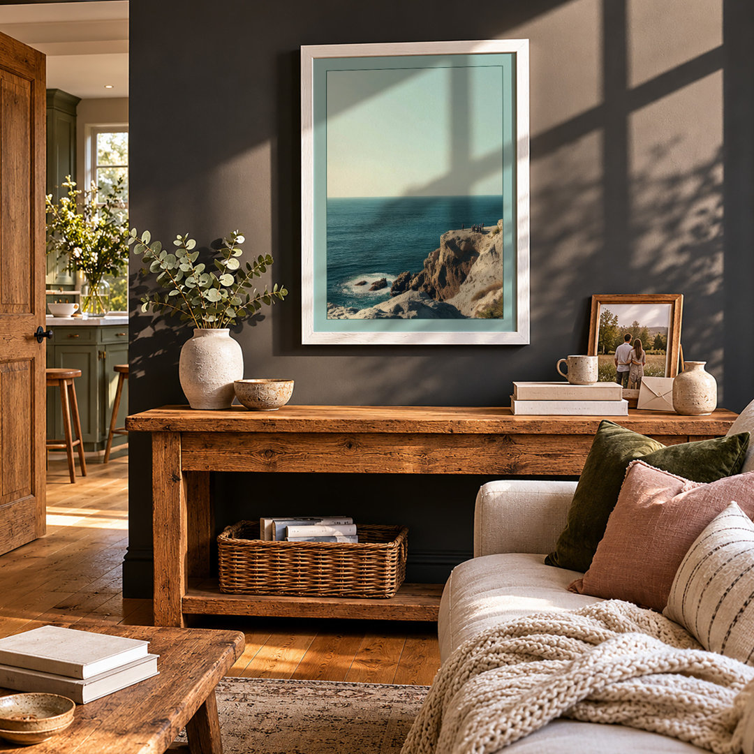 Cliff Over Ocean Coastal - Framed Print
