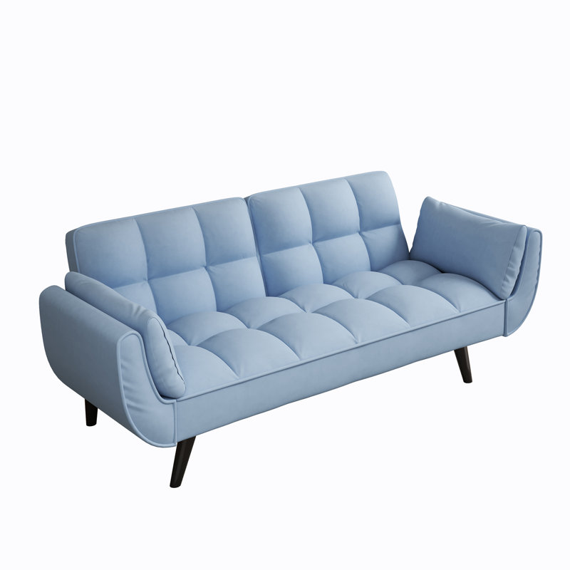 Canapé Kuebing, Velours bleu marine antique