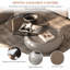 Table basse pivotante moderne 50,39 po avec plateau en verre trempé