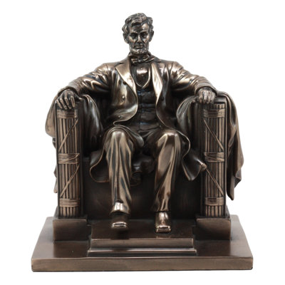 Figurine lincoln abraham assis en bronze Tawney