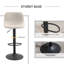 Tabourets pivotants réglables en lin pour cuisine et bar