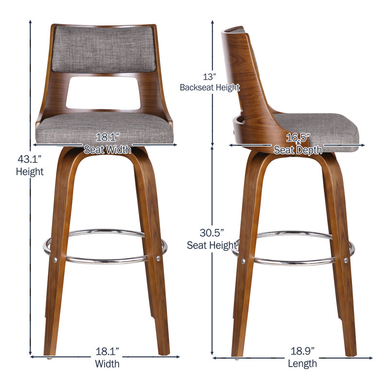Tabouret 30,5 "Featherston, Gris