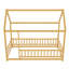 Structure de lit de style moderne, lit en bois avec garde-corps de clôture