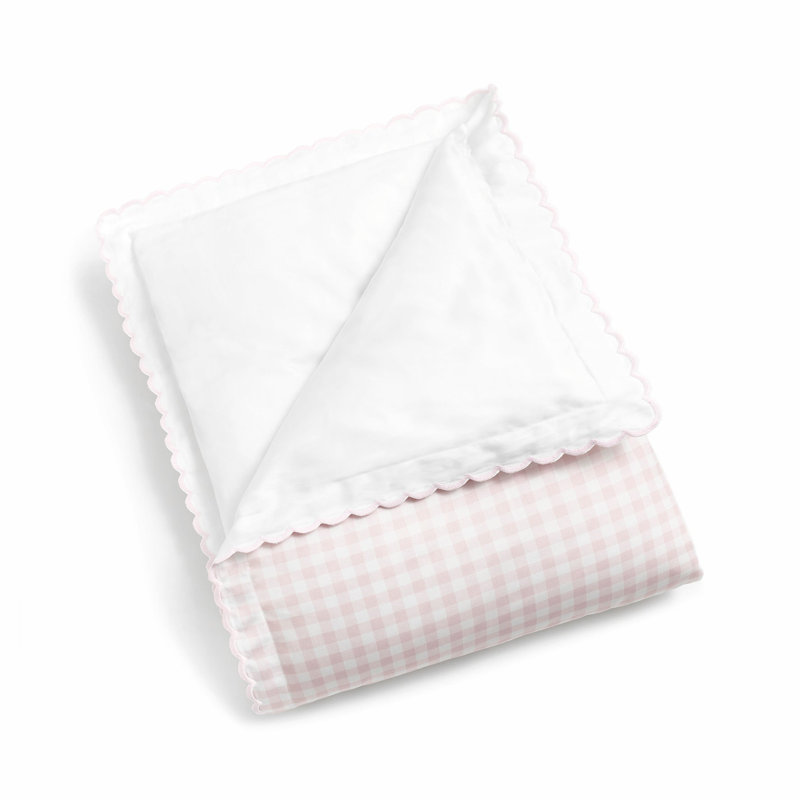 Ensemble de couette pour tout-petit pique-nique en vichy rose, Pink