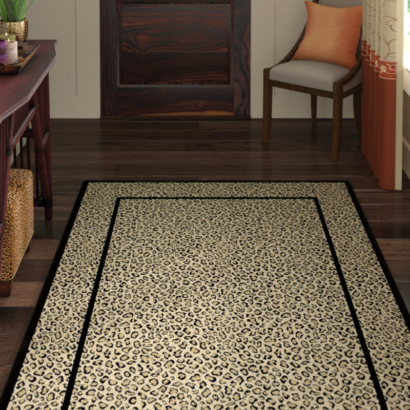 Tapis noir / beige Edmont, Rectangle 7 pi 10 po x 9 pi 10 po