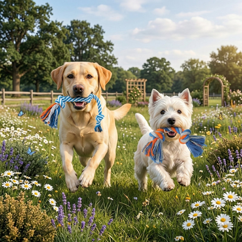 Ensemble de 9 jouets de dentition pour chiots de luxe pour petits chiens, comprenant des jouets qui grincent et des articles à mâcher pour balles et cordes