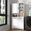 Armoire à linge autoportante polyvalente avec plusieurs options de rangement