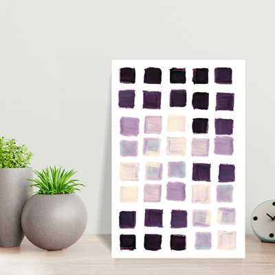 Art contemporain abstrait géométrique minimaliste, art mural violet