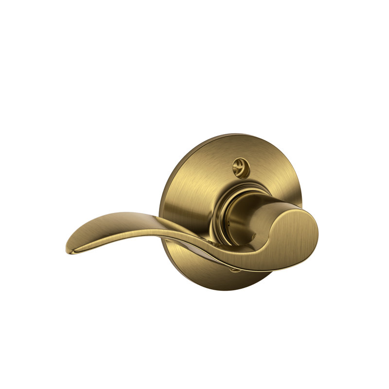 Accent Lever Non-Turning Lock, Left Hand, Antique Brass
