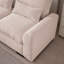 Chenille beige en forme de L de 114,5 po avec bibliothèque, rangement réversible, ports, porte-gobelet, coussins lavables amovibles, salon moderne, coussins,-1182200491-1182200489