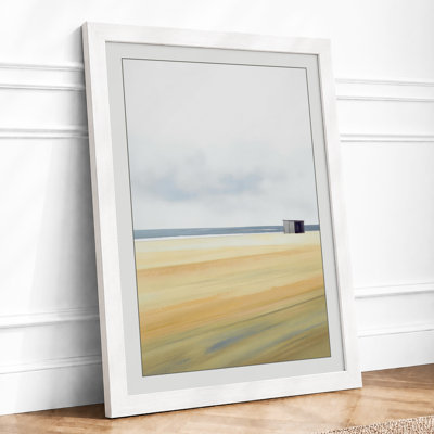 Solitary Beach Hut Coastal - Framed Print