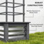 Gray Plant Stands with Solid Wood Detail for Outdoor Space, 17.7 in, Fir Wood and Galvanized