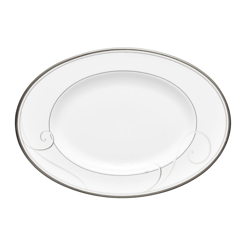 Noritake Platinum Wave Butter Dish, 9"