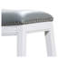 Tabouret de bar 30 po avec siège en cuir noir et finition blanche - Tabouret de comptoir de cuisine robuste en bois franc-397308155-397308152