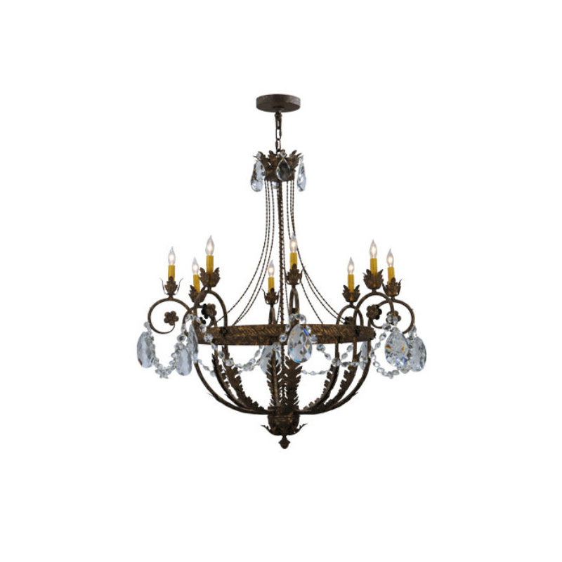 Antonia 8 - Light Chandelier, Capri Premium, Aged Celadon Parchment