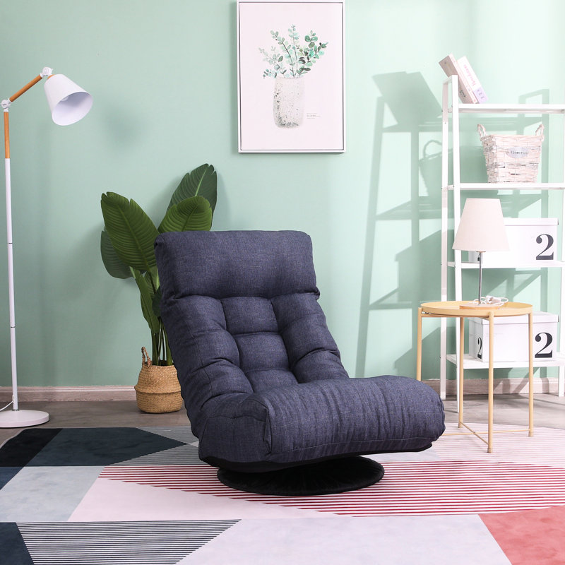 Fauteuil de chambre ergonomique avec rembourrage en lin, rotation à 360° - Pour une détente optimale au sol, confort garanti, largeur 165 cm.