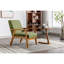 Chaise de loisirs avec accoudoirs et pieds en bois massif, chaise d'appoint Mid-Century moderne