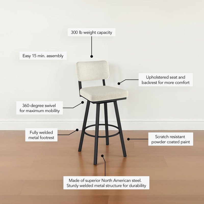 Amoriah Swivel Counter & Bar Stool - Vinyl Upholstery
