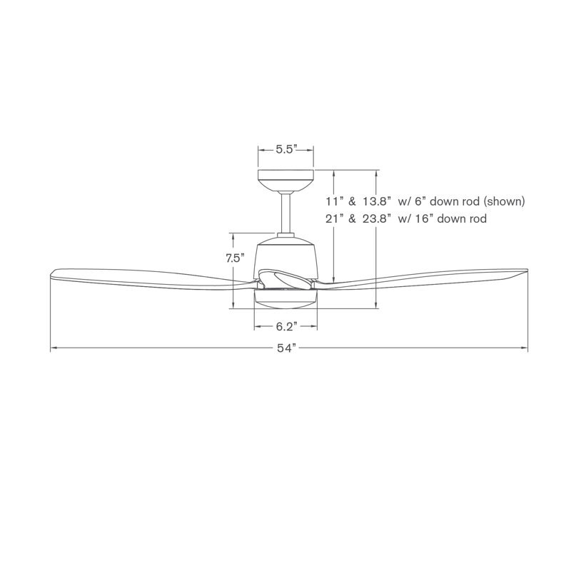 Arbor Downrod Ceiling Fan, Dark Bronze, Handheld Remote Control, Mahogany