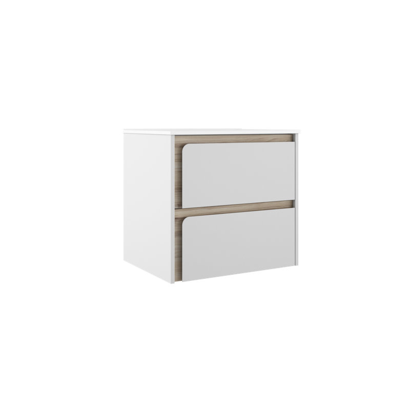 Meuble-lavabo simple DAX Indico 32 po - Valenti avec vasque blanc brillant Toscana, Blanc mat
