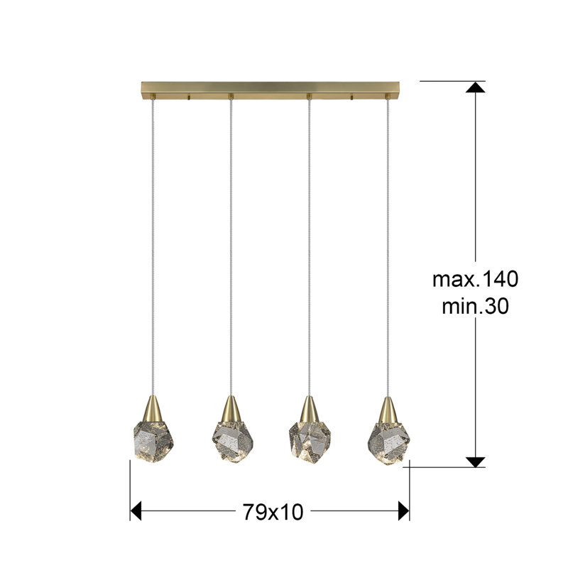 Blithedale 3 - Light Dome Pendant, Gold