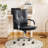  Luxury Faux Leather Black Office Chair - Padded Arms-342761279