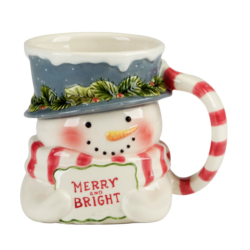 Ensemble de 4 tasses 3 oz 18 oz Snowman Greetings