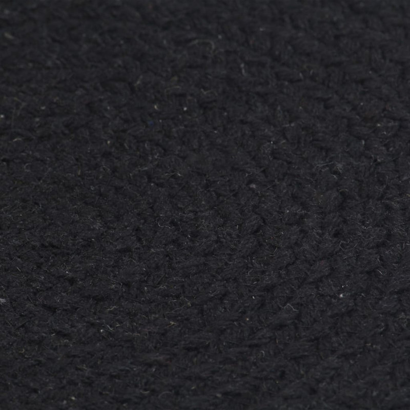 Billingsy Cotton Solid Colour Round Placemat, Black
