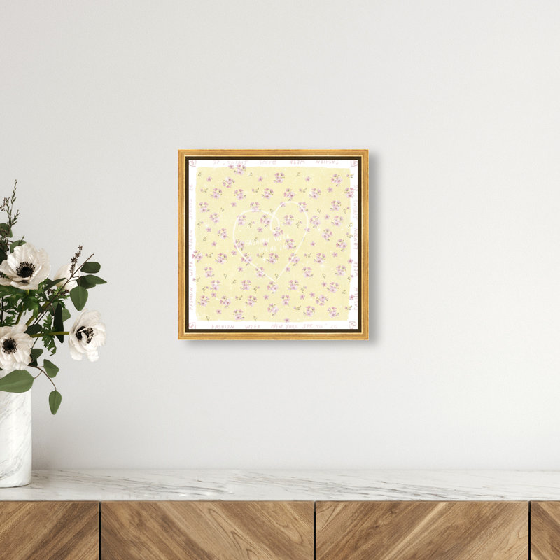 Butter Spring Fashion Canvas Fashion Print by Oliver Gal, Black Frame, 12 x 12, 13"H x 13"W, Gold Floater Frame