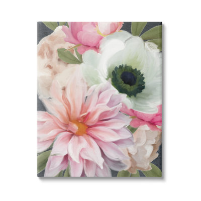 Magnifique pivoine dahlia rose avec fleurs, peinture par Heidi Kuntz