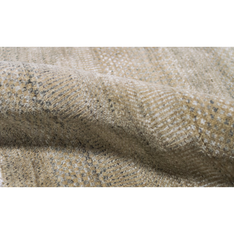 Hand-Knotted High-Quality Natural and Black Area Rug