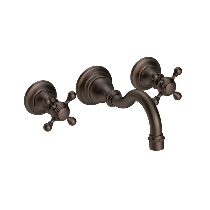 Victoria Wall Mount Bathroom Faucet, English Bronze
