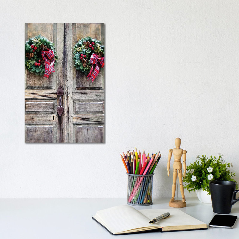 Holiday Door by Debbra Obertanec - Wrapped Canvas Gallery-Wrapped Canvas Giclée, 30.48cm H x 20.32cm W x 1.9cm D