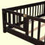 Floor Platform Bed With Fence Guardrails And Door-811018463-812468296