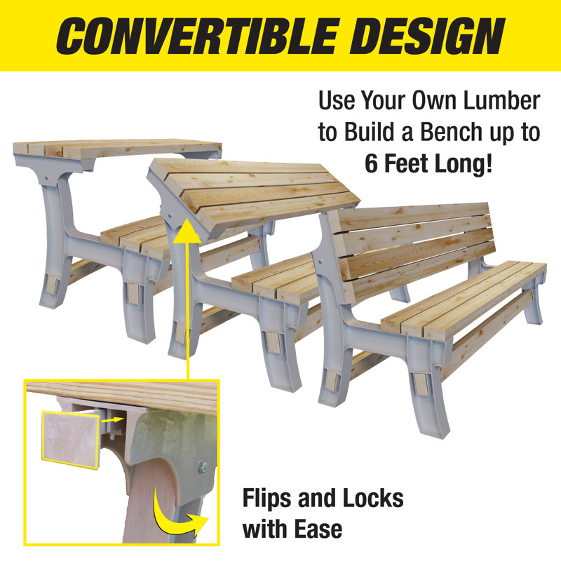 Amariyanna FlipTop Plastic Convertible Bench Kit