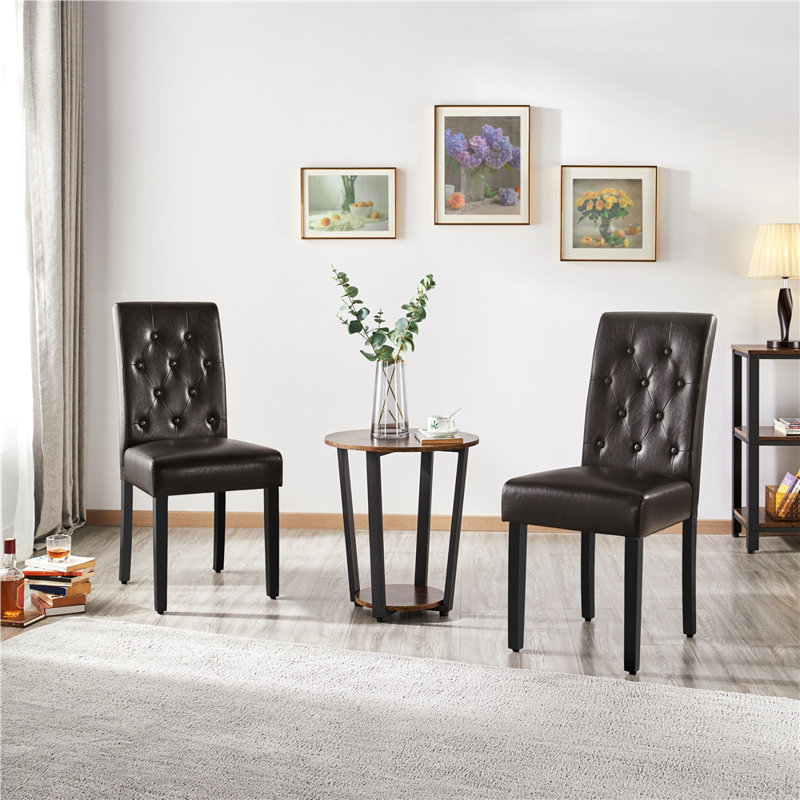 Esszimmerstuhl-Set Braun aus Massivholz, Brown