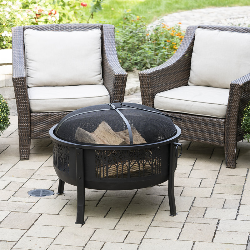 Hagans Round Steel Wood Burning Smokeless Fire Pit