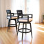 Tabourets de bar pivotants d'extérieur haut de gamme en aluminium avec coussin Sunbrella®-123417633-130915332