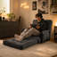 Fauteuil convertible 30,7 po en velours côtelé avec dossier réglable, fauteuil-lit pliable pour chambre d'ado, chambre de dortoir et petits espaces-901952356
