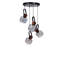 Lustre réglable élégant, structure en métal avec capuchon en verre, 11,8 po x 5,1 po | Finition grise, noyer et noire | 4 ampoules E27 de 40 W maximum (ampoule non incluse) | Parfait pour la salle à manger et l'espace de vie, design élégant-91105199-91105201-91105208