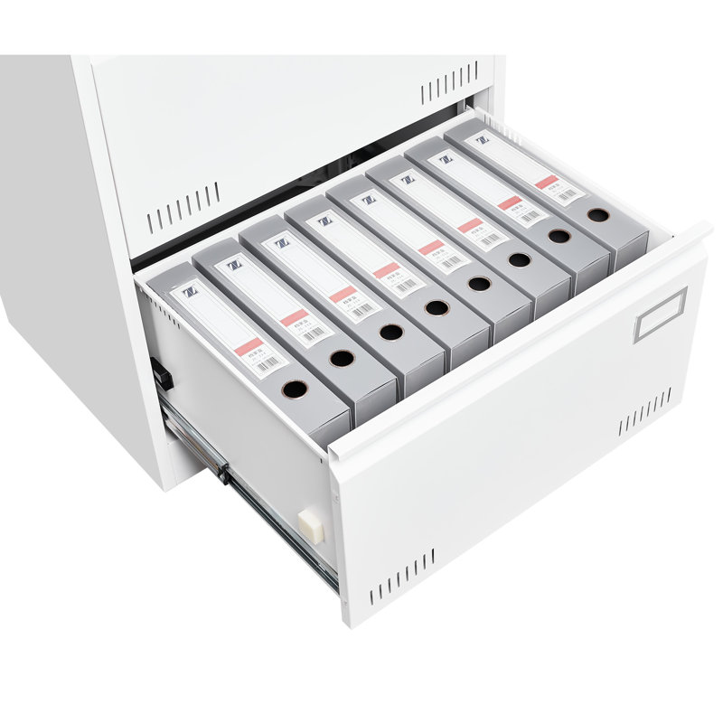 Pantelia Office 2 Drawer Filing Cabinet - White Metal Locking, Keep Files In , Enhance Efficiency With Lock, Space Neat, Legal/Letter/A4/F4 Compatible Strong Bearing
