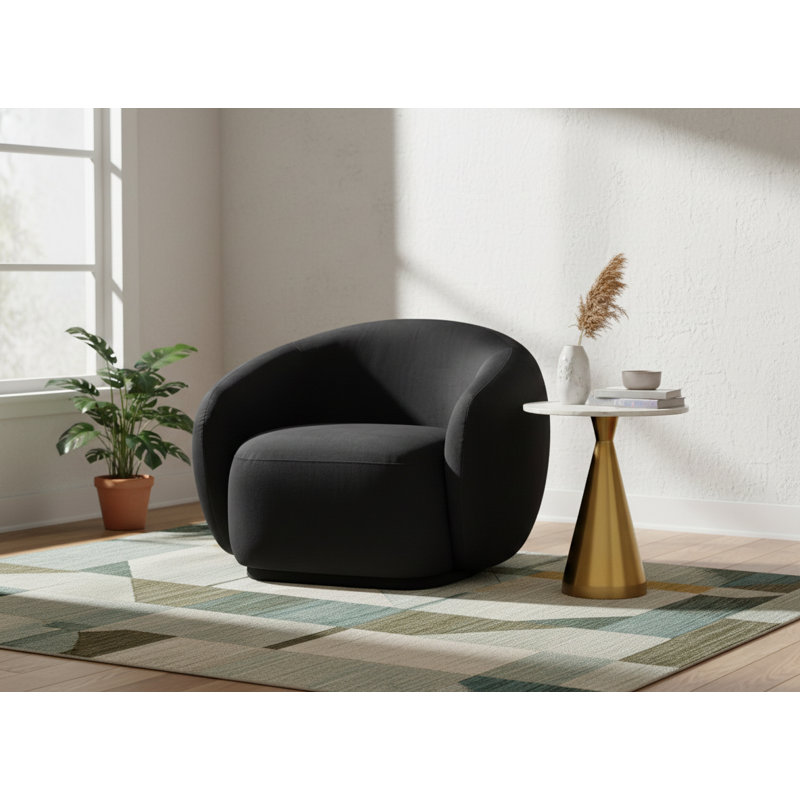 Chaise en velours Emery, Velours noir