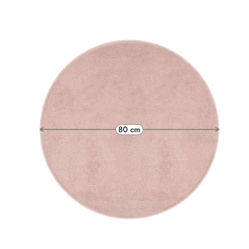 Washmellow Collection Shaggy Area Rug, 80X80 cm Round