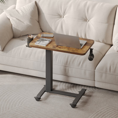 Table de travail portative à hauteur ajustable, table mobile à roulettes, table de support pour petits ordinateurs portables, bureau à roulettes pour la maison